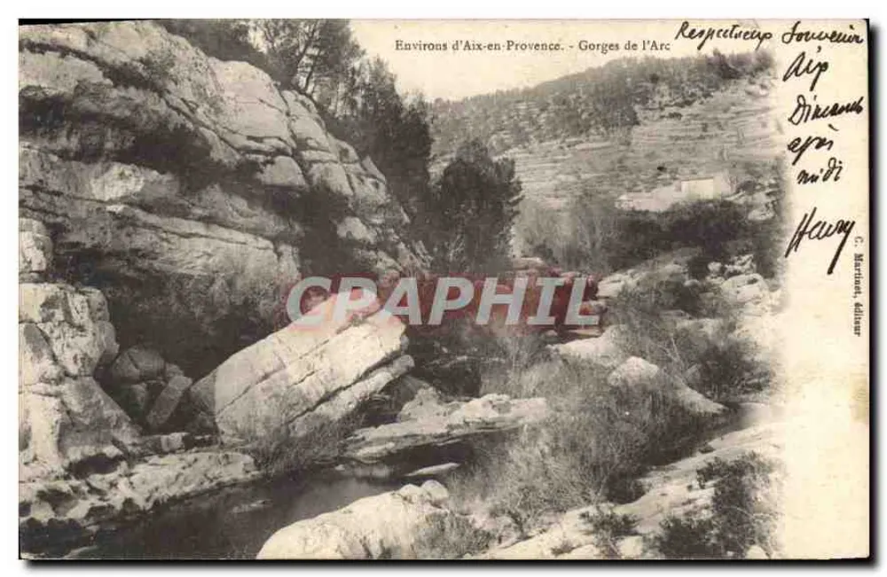 Gorges do Arco — Arredores de Aix-en-Provence — C. Merinat, editor - Frente