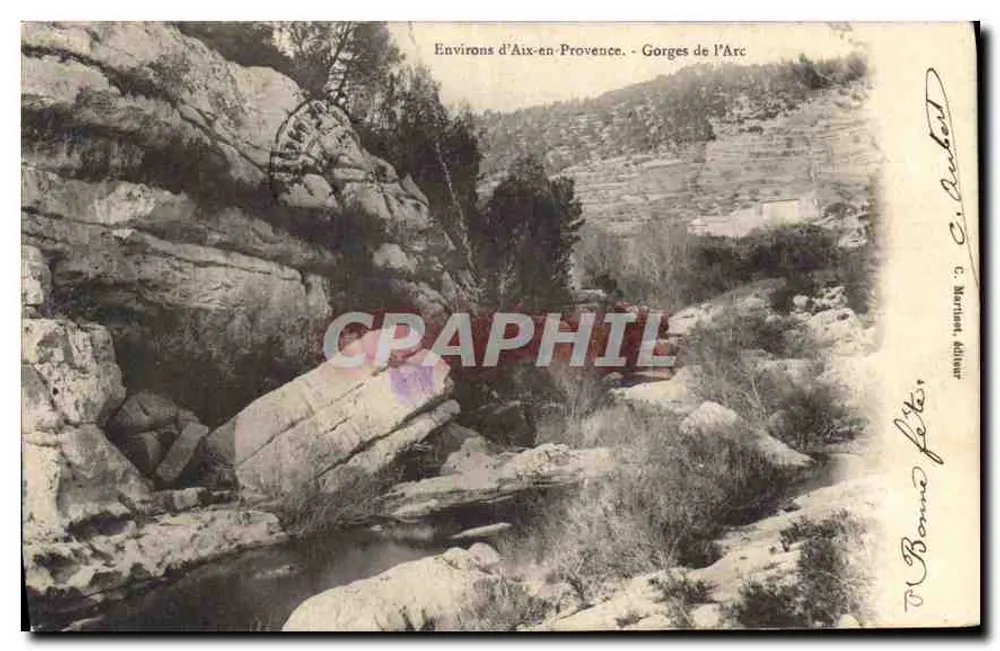 Gorges do Arc — Arredores de Aix-en-Provence — C. Marisan, editor - Frente