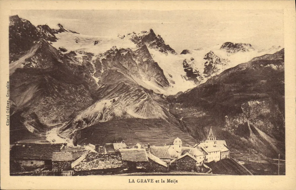La Grave e a Moije — vista panorâmica — Cliché Oddoux, Grenoble - Frente