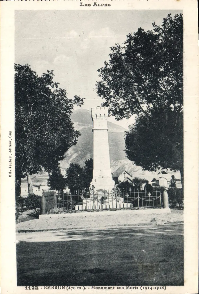 Embrun (870 m.) — Monumento aos Mortos (1914-1918) — Mile Joubert, editor, Gap, n° 1122 - Frente