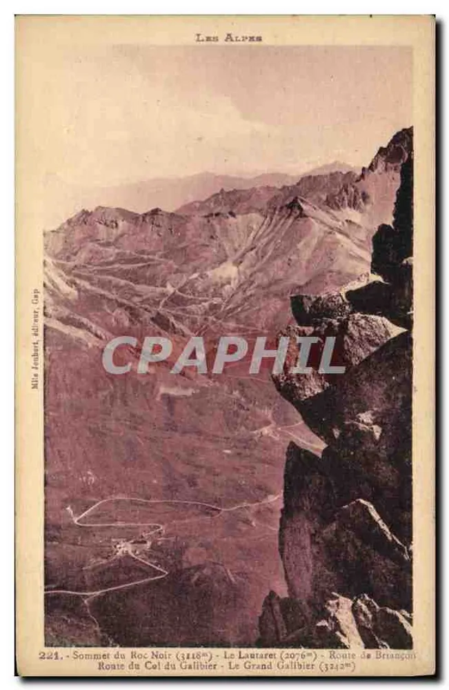 Die Alpen — Panoramablick auf die Gipfel und Straßen — Miss Jenbert, Verlag Gap, Nr. 224 - Vorderseite