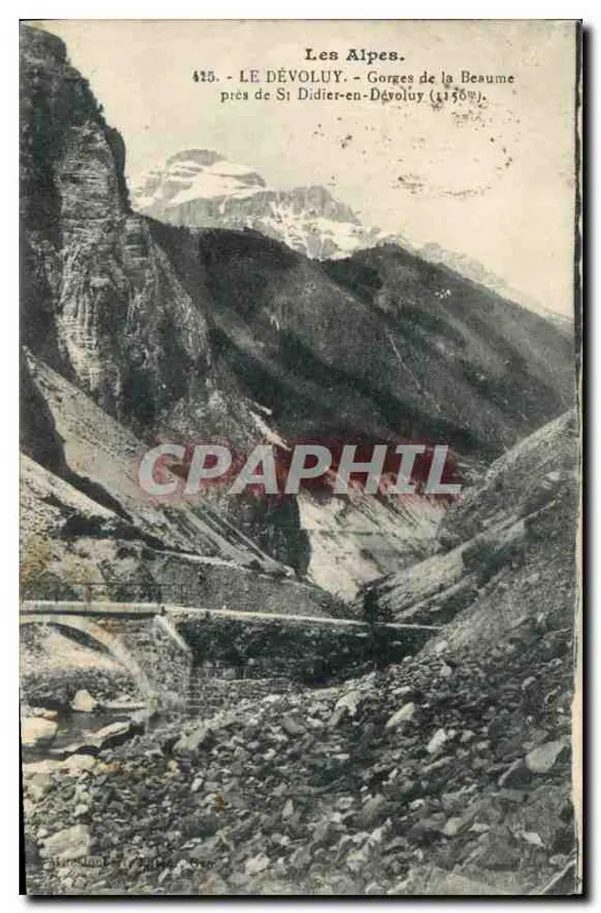 Die Alpen. - LE DÉVOLUY. - Gorges de la Beaume in der Nähe von St Didier-en-Dévoluy (1150m). - Vorderseite