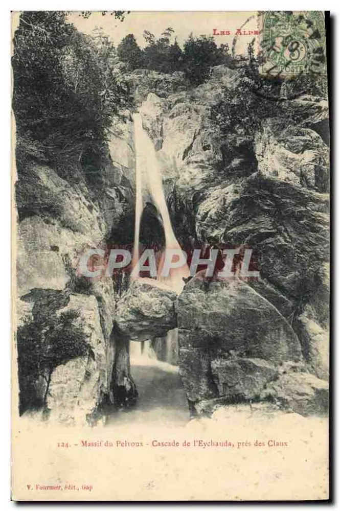 Cascade de l'Eychauda, in der Nähe der Claux — Massif du Pelvoux — V. Fournier, Verlag Gap - Vorderseite