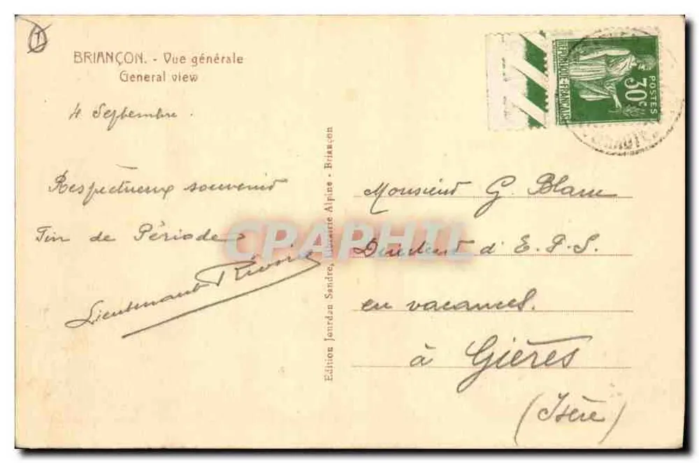 Briançon — Vista geral — Éditions Alpines - Verso