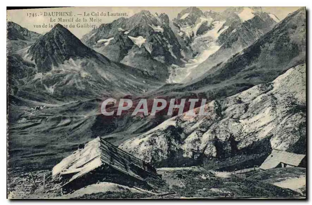 Dauphiné — Col du Lautaret. Der Meije-Massiv von der Pointe du Galibier aus gesehen - Vorderseite