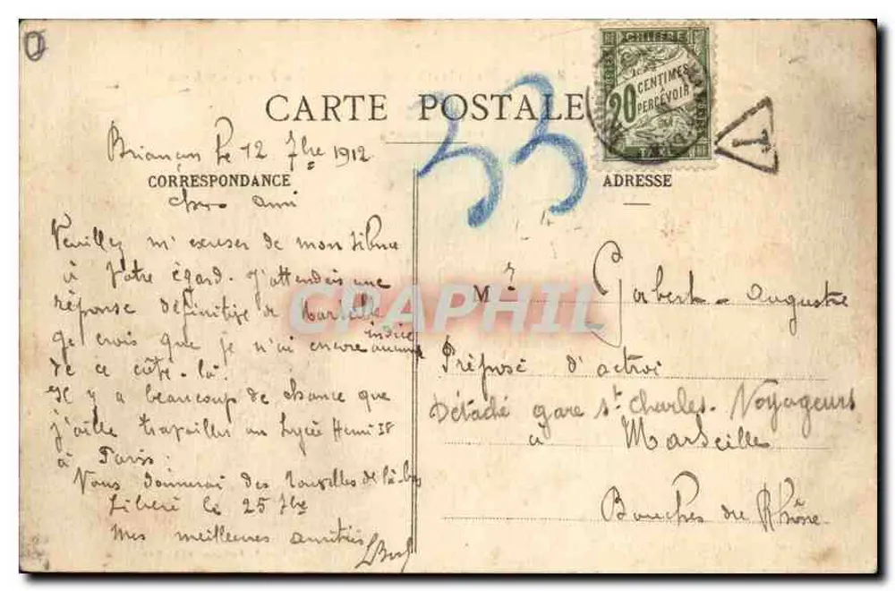 Briançon (1321m) — Route d'Italie und Fort des Salettes — Verlag Bournier, Gap, Nr. 1604 - Rückseite