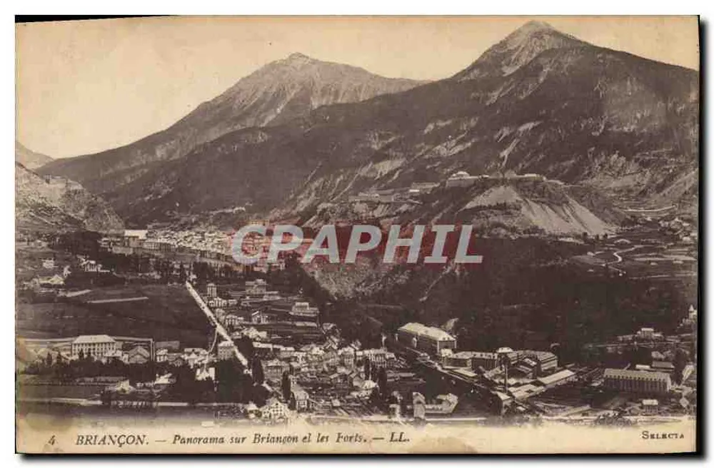 BRIANÇON — Panorama de Briançon e dos Fortes — LL. — Selecta - Frente