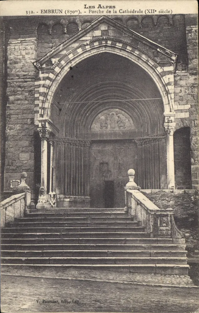 Embrun (870m) — Portal der Kathedrale (12. Jahrhundert) — V. Pournier, Verlag Gap - Vorderseite