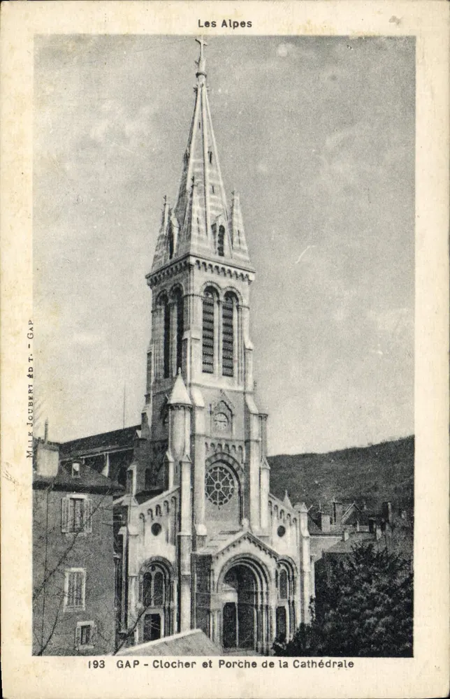 GAP - Torre da Catedral e Portal — As Alpes — Editor: Mille Joubert & Cie, Gap, n°193 - Frente