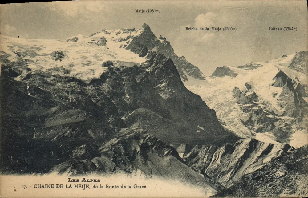 Kette der Meije, von der Route de la Grave — Die Alpen — n°17 - Vorderseite