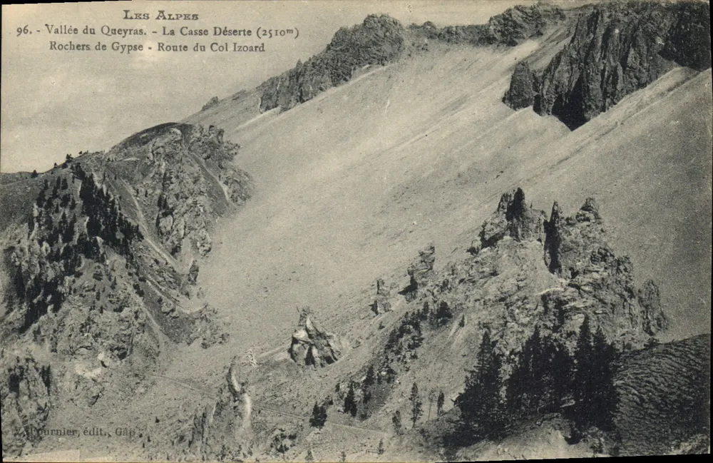 Tal des Queyras - La Casse Déserte (2510m) - Gipsfelsen - Route des Col Izoard — Bournier, Verlag, Gap - Vorderseite