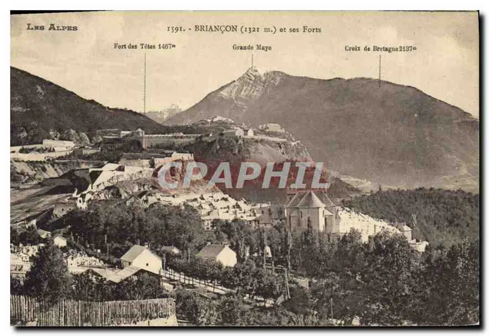 Briançon (1321 m.) e seus Fortes — Os Alpes - Frente