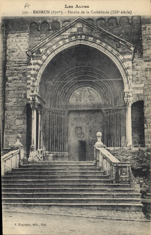Embrun (870m) — Portal der Kathedrale (12. Jahrhundert) — V. Fournier, Verlag Gap - Vorderseite