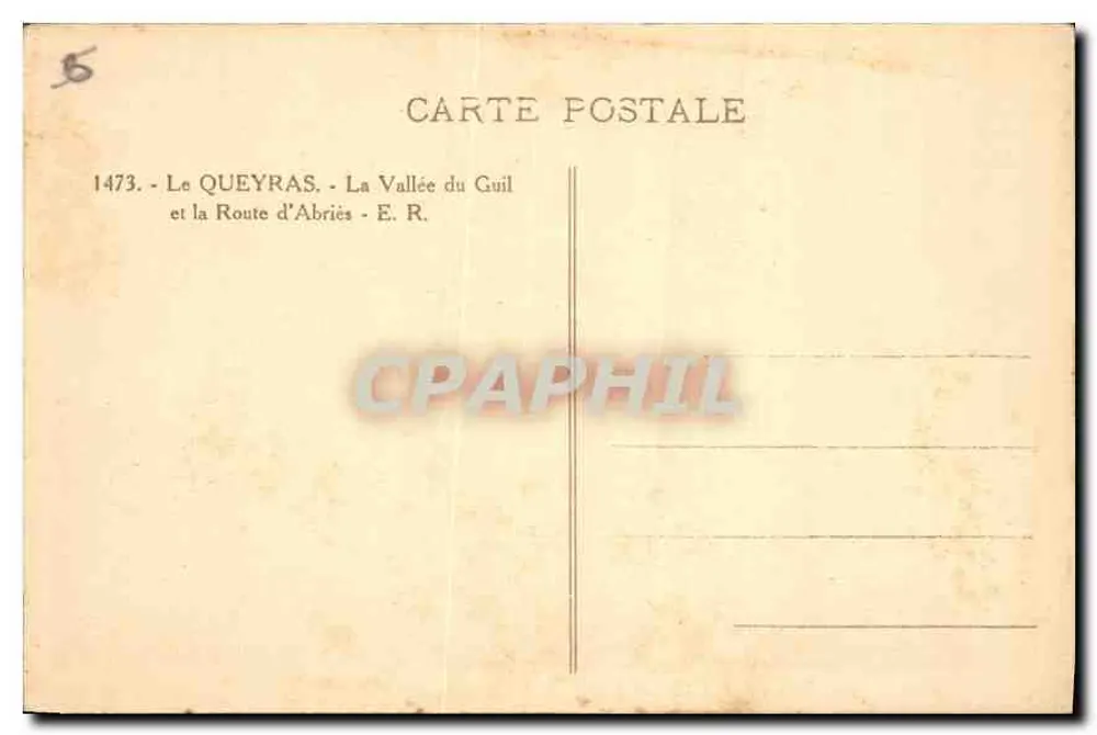 Le Queyras — Die Tal der Guil und die Straße von Abriés — E. R. - Rückseite