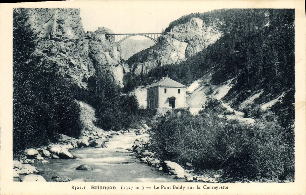 Briancón (1327 m.) — O Ponte Baldy sobre a Cerveyrette — A. Houitlier, Tronche (Isère) - Frente