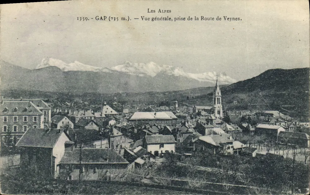 Gap (735 m.) — Allgemeiner Blick vom Veynes-Weg — V. Fournier, Verlag Gap - Vorderseite