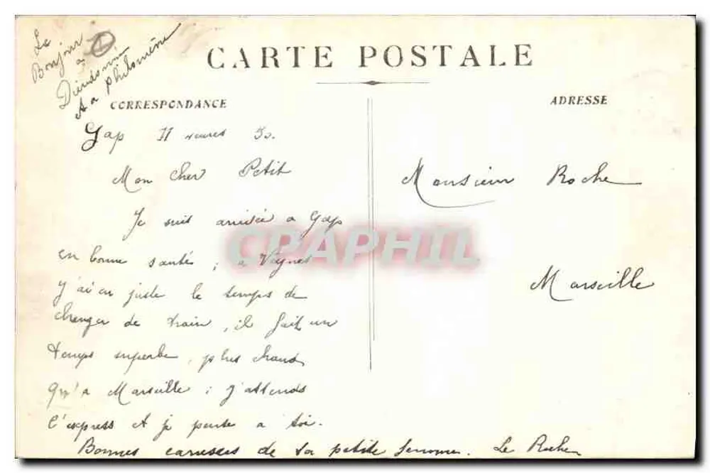 GAP (Alte Alpi) — Vista Generale — A. Allemand, editore - Gap - Verso