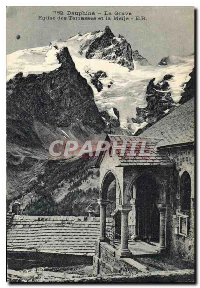 Dauphiné - La Grave — Kirche der Terrasses und die Meije - E.R. n°789 - Vorderseite