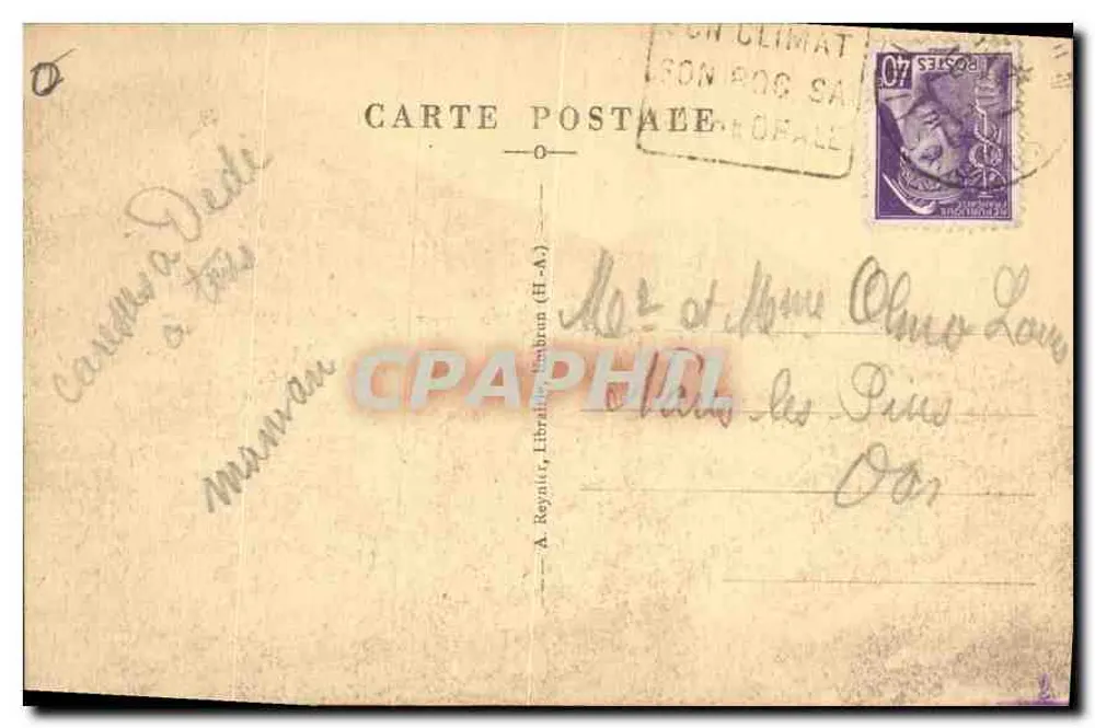 Embrun — Vista do Roc — editor A. Royalty, Livraria Embrun (H.-A.) - Verso