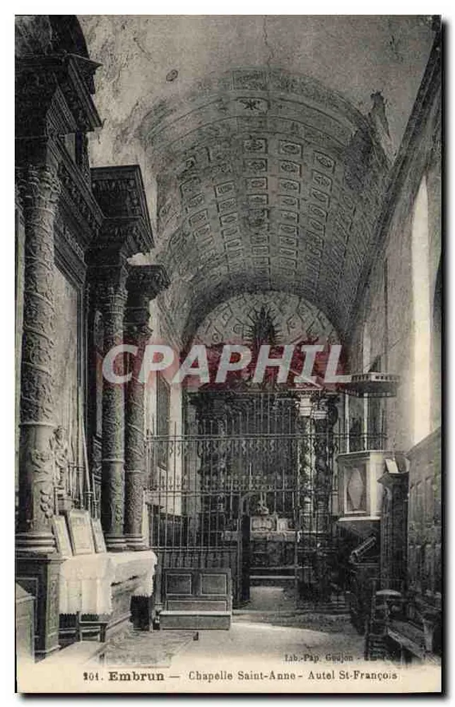 Embrun — Kapelle Saint-Anne — Altar Saint-François — Lab. Pap. Goujon - Vorderseite
