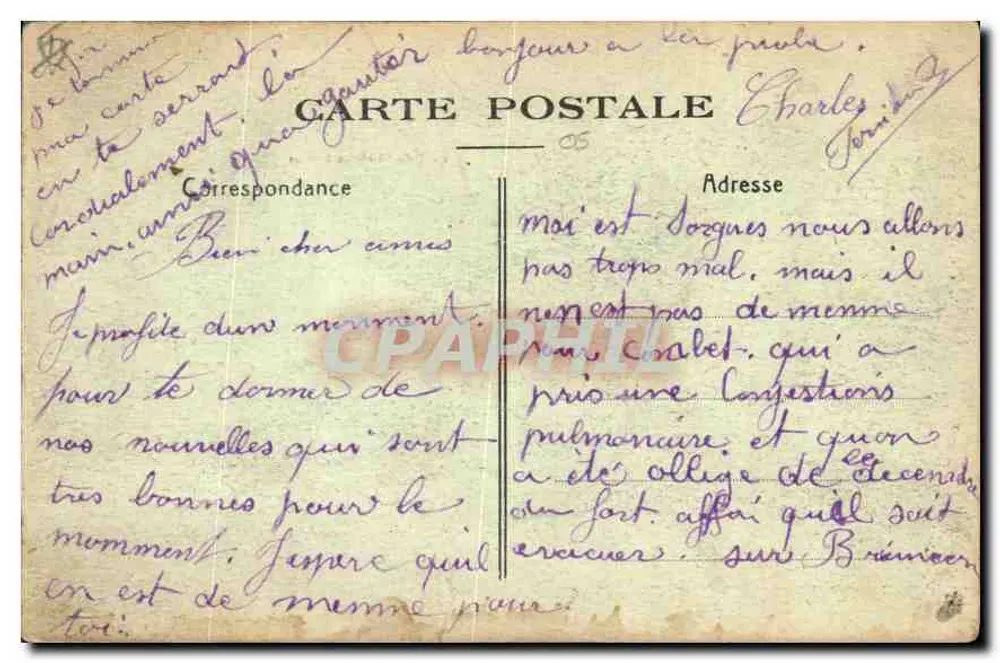 BRIANÇON - Ansicht von nahe Fontchristiane 1321 m. — Verlag N. G. - Cliché A. Né - Rückseite