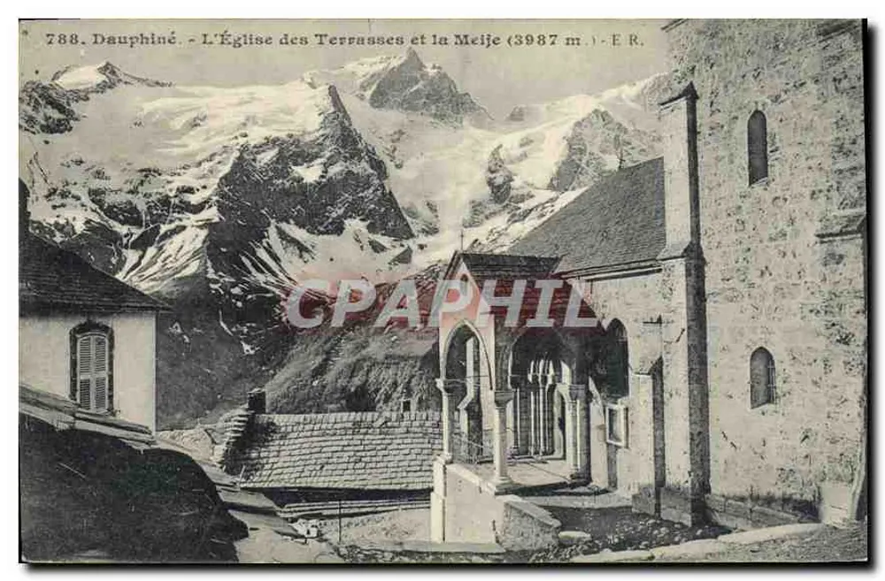 Dauphiné - Die Kirche der Terrasses und der Meije (3987 m.) - E.R. - Vorderseite