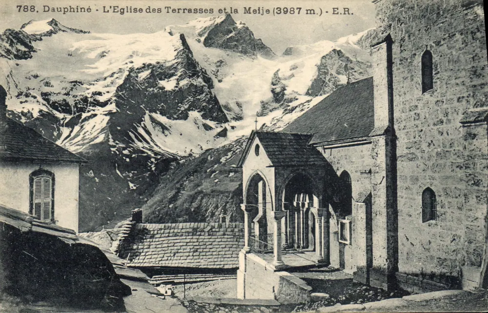 Die Kirche der Terrasses und der Meije (3987 m.) — Dauphiné — E.R. - Vorderseite