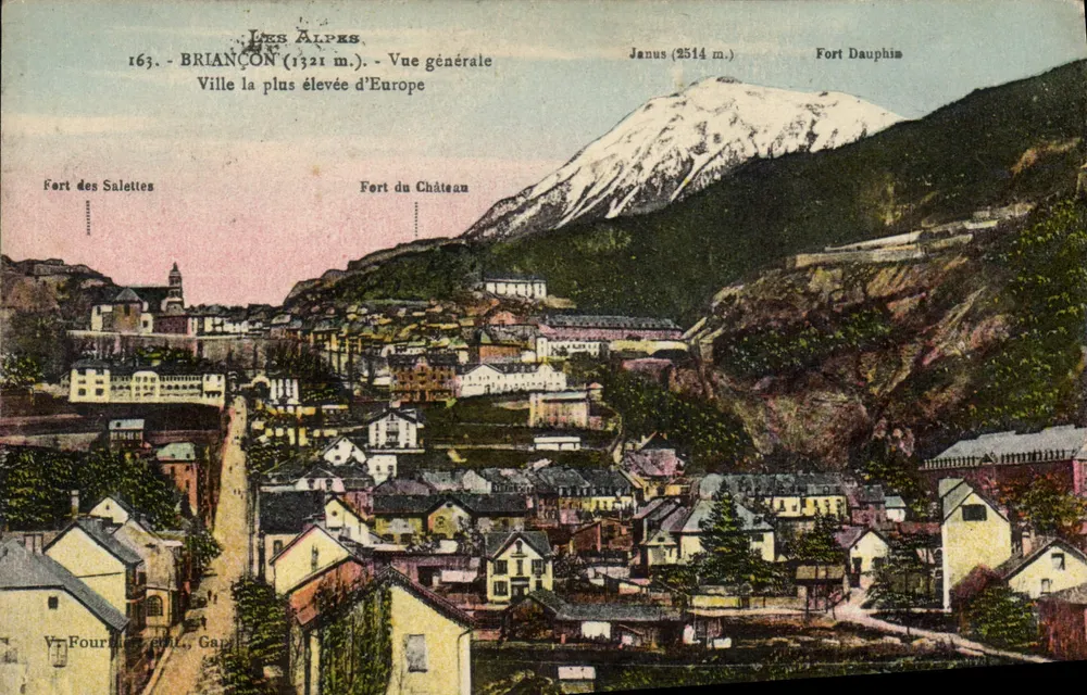 브리앙선(1321m) — 전반적인 전망 — 유럽에서 가장 높은 도시 — V. 푸아니에, 간 - 앞면