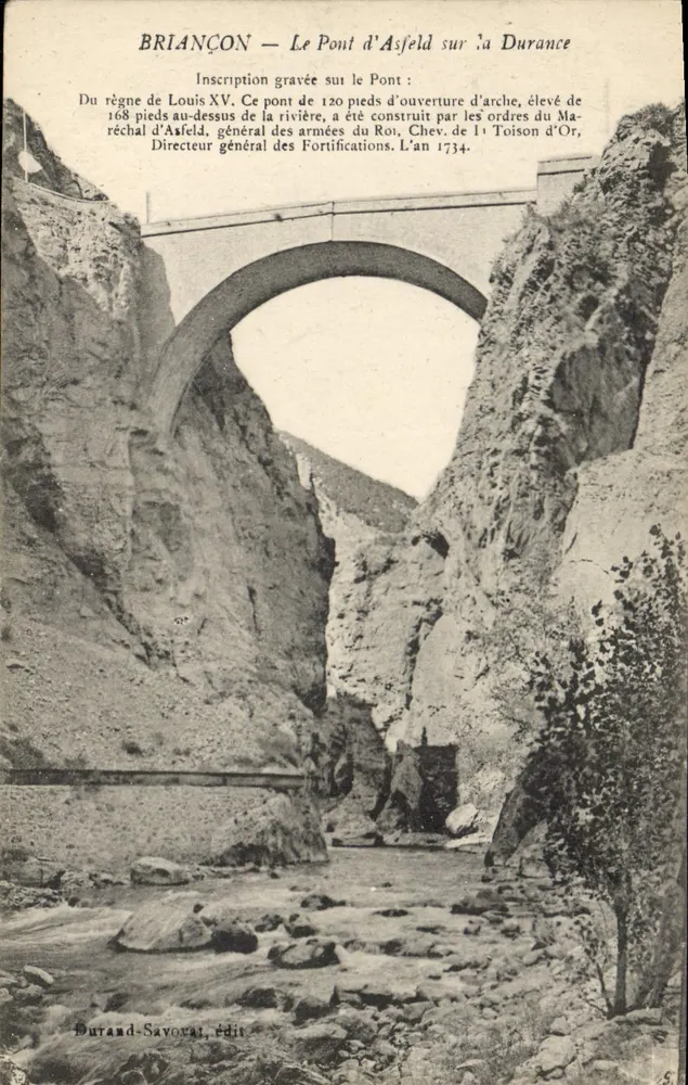 BRIANÇON — O Ponte d'Asfeld sobre a Durance — Durand-Savoral, editor - Frente