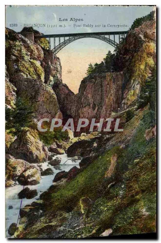 Ponte Baldy sobre a Cervcyrette — Briançon (1321 m.) — Os Alpes - Frente