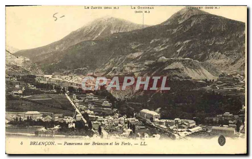 BRIANÇON — Panorama sobre Briançon e os Fortes — LL. - Frente