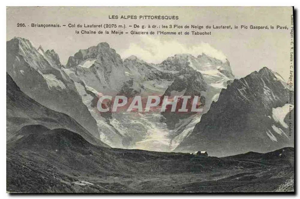Alpes Pitorescas — Passo do Lautaret (2075 m.) — Briançonnais — Editor C. V. Lauter - Frente