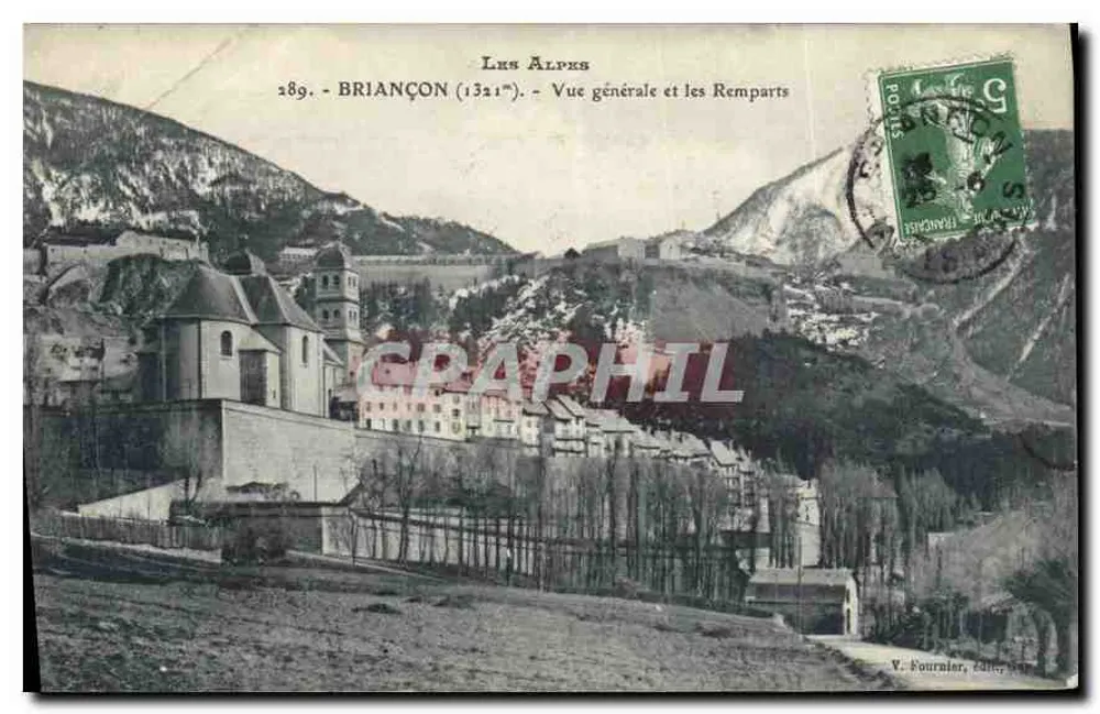 Briançon (1321 m) — Vista geral e os Muros — V. Fournier, editor - Frente