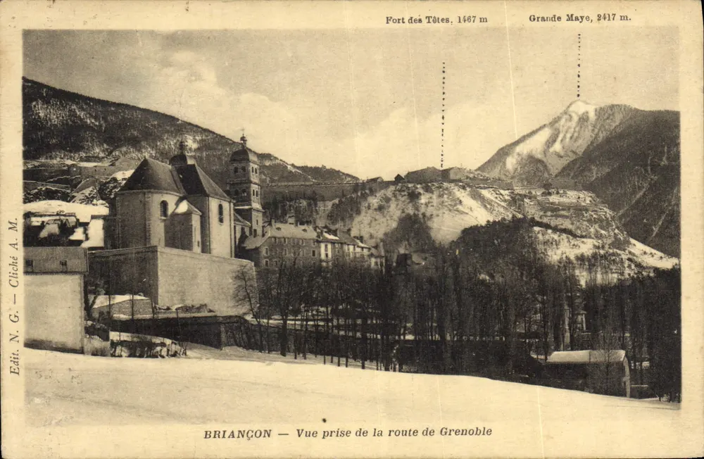 Briançon — Vista tirada da estrada de Grenoble — Ed. N.G. — Cliché A.M. - Frente
