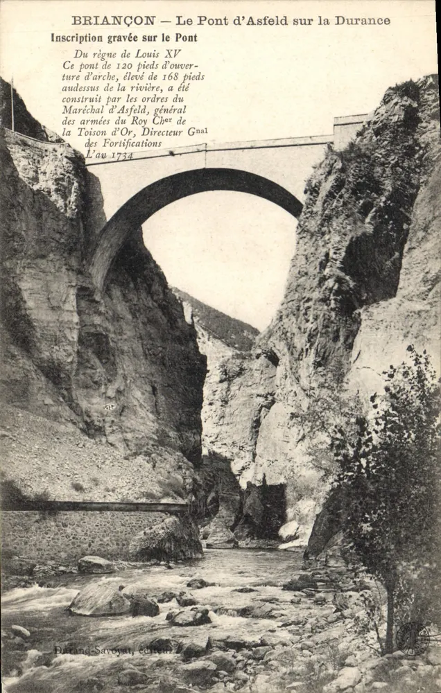 Briançon — O Ponte d'Asfeld sobre a Durance — Durand-Savoyat, editor - Frente
