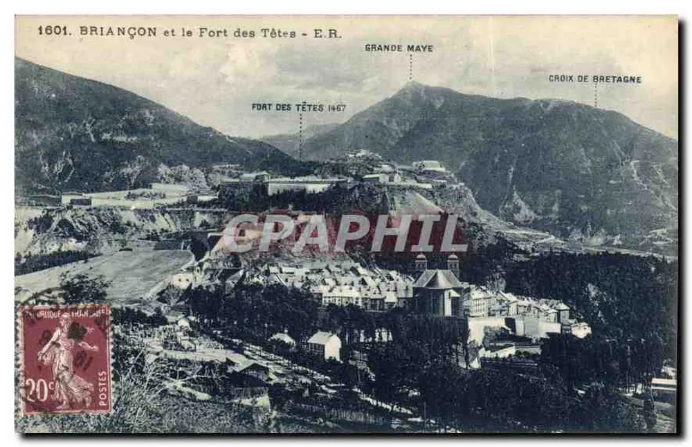 Briançon e o Forte das Cabeças — E.R. — Grande Maye, Cruz da Bretanha — editor E.R. - Frente