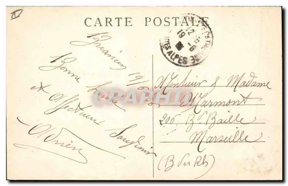 Briançon e o Forte das Cabeças — E.R. — Grande Maye, Cruz da Bretanha — editor E.R. - Verso