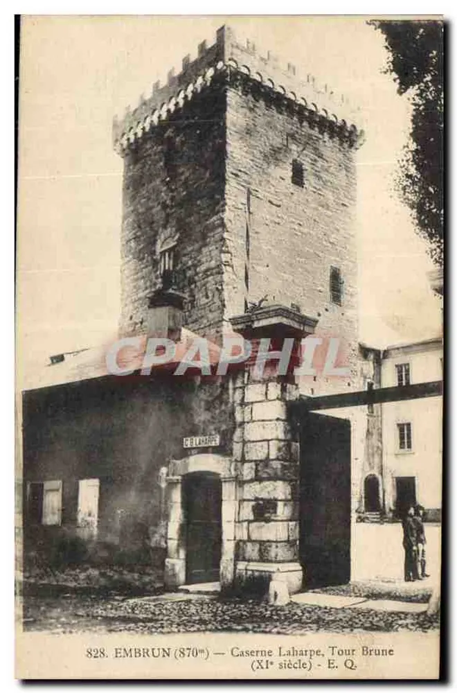 Embrun (870m) — Quartel Laharpe, Torre Marrom (século XI) — E. Q. - Frente