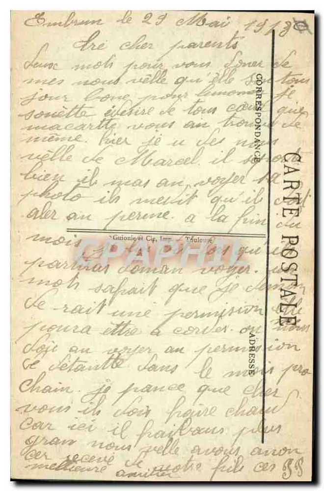 Embrun (870m) — Quartel Laharpe, Torre Marrom (século XI) — E. Q. - Verso