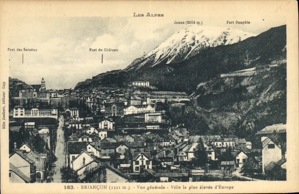 Briançon (1321 m.) — Allgemeiner Blick — Höchste Stadt Europas — Mille Jeoburt, Verlag Gap, Nr. 163 - Vorderseite