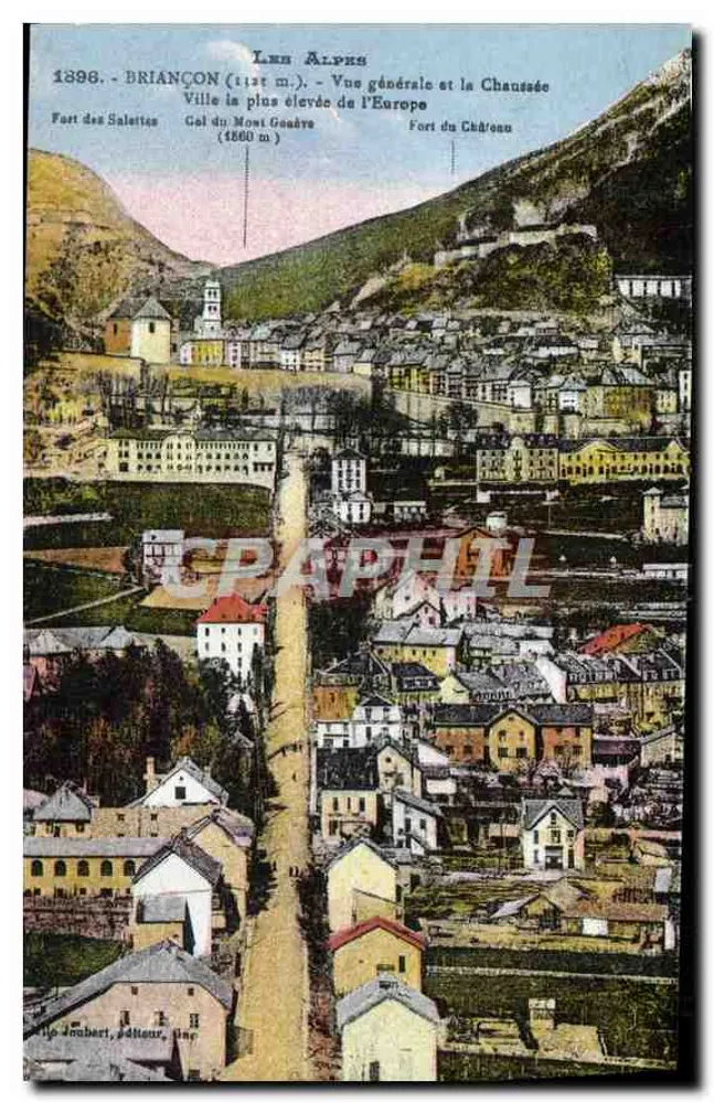 Briançon — Vue générale et la Chaussée — Éditeur Joubert, n°15 - Frente