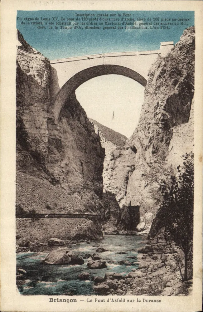 Briancón — O Ponte d'Asfeld sobre a Durance — Editor Vve Jourdan - Frente