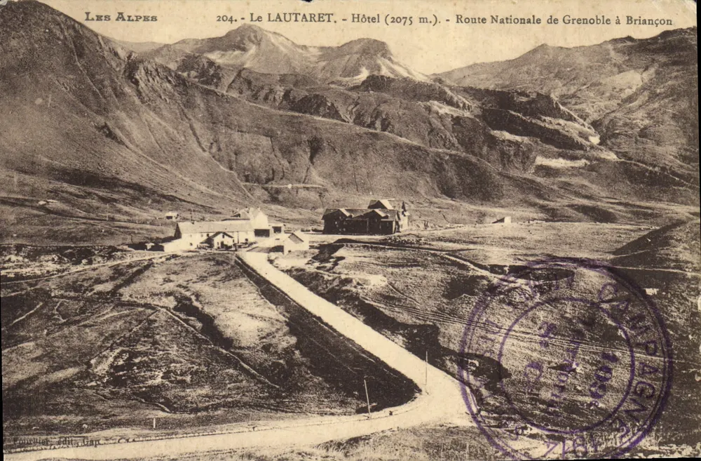 Le Lautaret - Hotel (2075 m.) - Nationale Route von Grenoble nach Briançon - Vorderseite