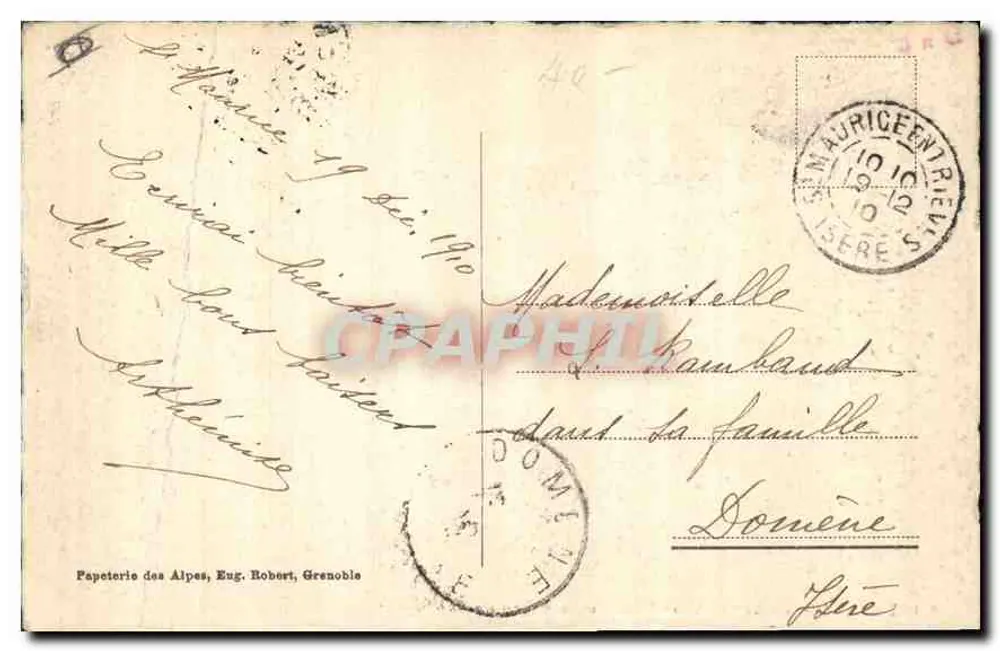Dauphiné — Le Lauftarei, die Hotels und der Gombeynot-Massiv — Papeterie des Alpes, Eug. Robert, Grenoble - Rückseite
