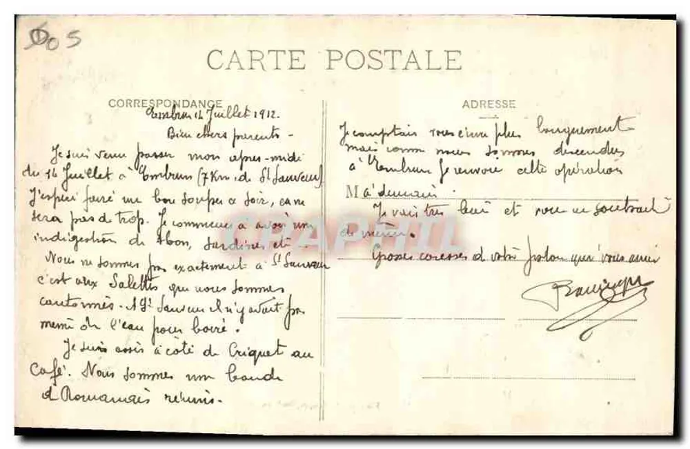 Embrun - Rand des Roc; links, Tal der Durance — Lith. Papp. L. GANJON, Embrun - Rückseite