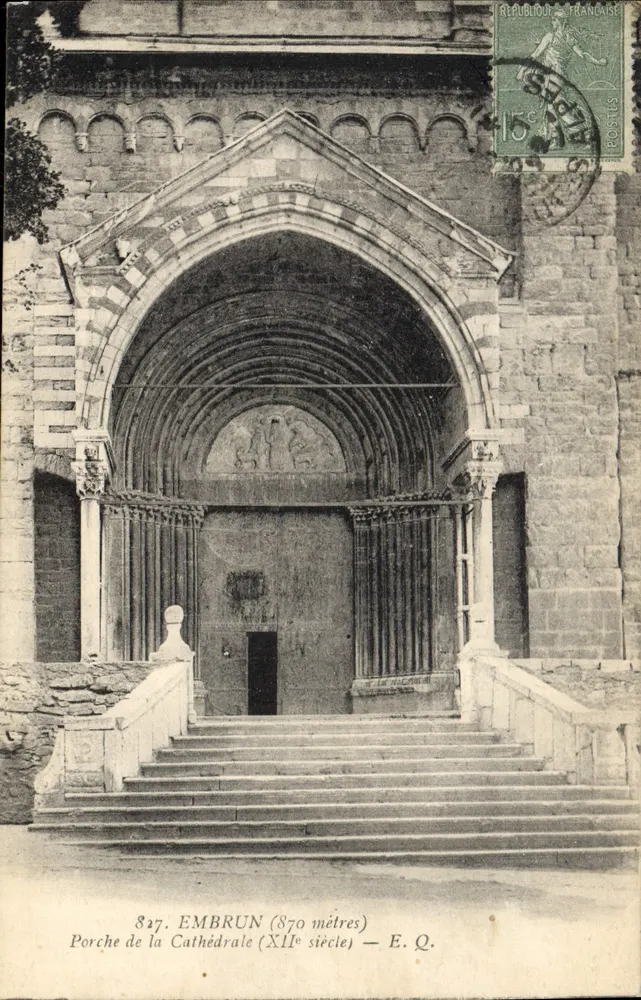 Embrun — Portal der Kathedrale (12. Jahrhundert) — E. Q. - Vorderseite