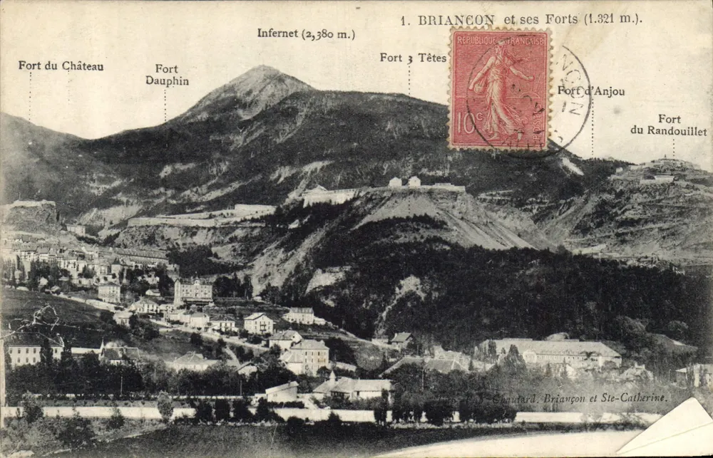 Briançon e seus Fortes (1.321 m.) — Editor P. F. Chaudard — N° 1 - Frente