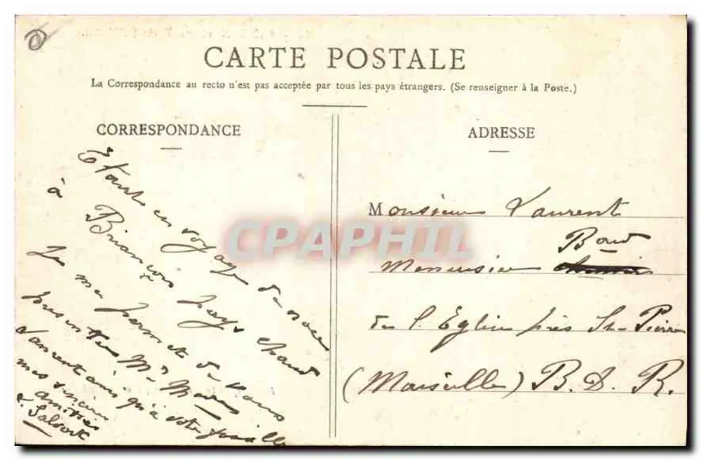 Briançon e seus Fortes (1.321 m.) — Editor P. F. Chaudard — N° 1 - Verso
