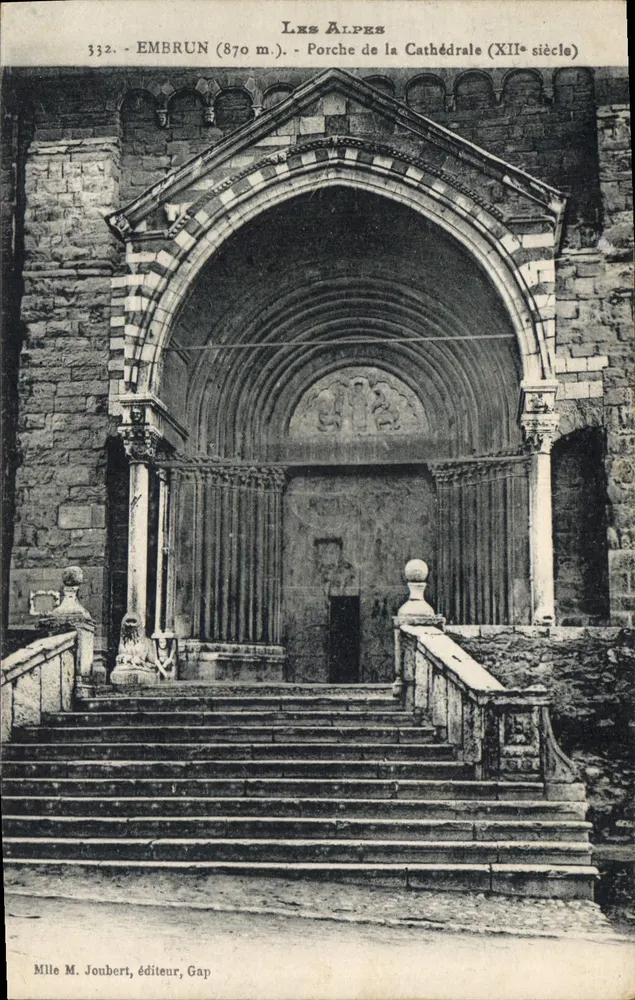 Embrun (870 m.) — Portal der Kathedrale (12. Jahrhundert) — Frau M. Joubert, Verlag, Gap - Vorderseite