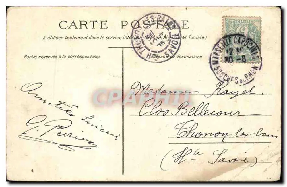 Iles du Frioul — coucher de soleil — Édition C. Marlière - Marseille, n°29 - Verso